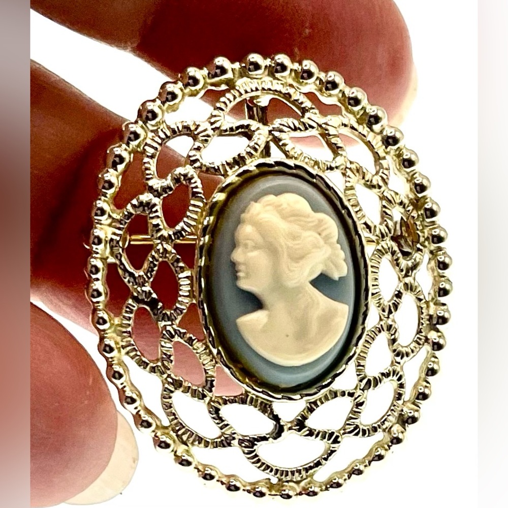 3 for $30 Vintage 60s/70's Signed SC Sarah Coventry Silver Tone Cameo Openwork